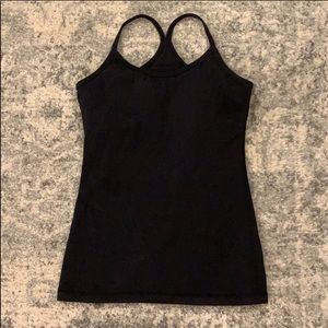 Lululemon Black Y athletic top  Size 4